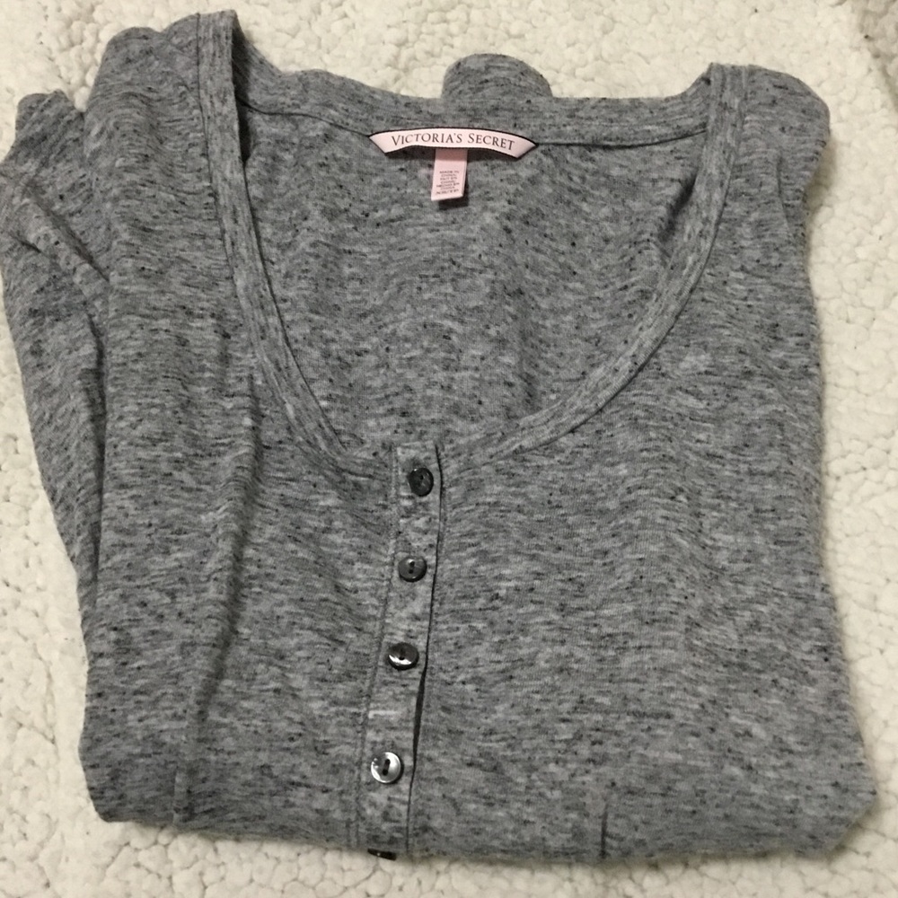 Victoria’s Secret Gray Sleep-shirt XSmall Long Sleeve - Picture 7 of 10